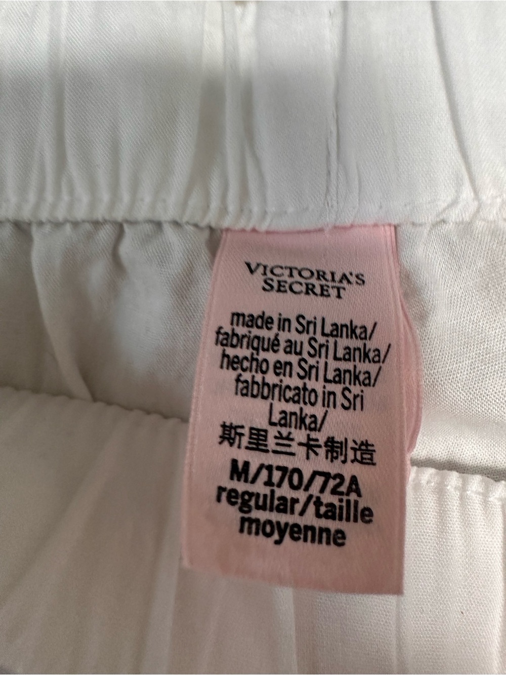 Victoria's Secret White Cotton Pajama Set with Pink Trim - 100% Cotton - Picture 6 of 6